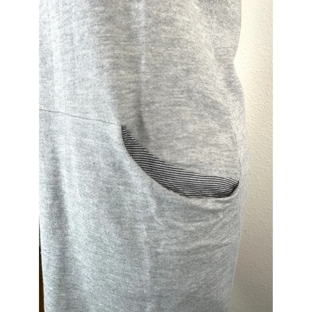 Bleusalt French Terry Hooded Mini Dress Criss Cross Open Back Pocket Gray M‎